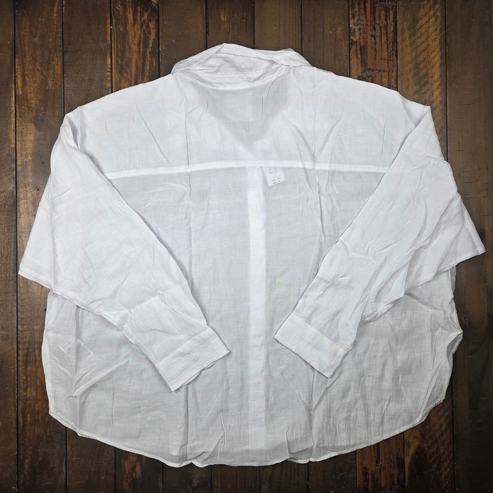 Abercrombie & Fitch White Oversized Textured Button Up Shirt XXL New - Picture 5 of 9